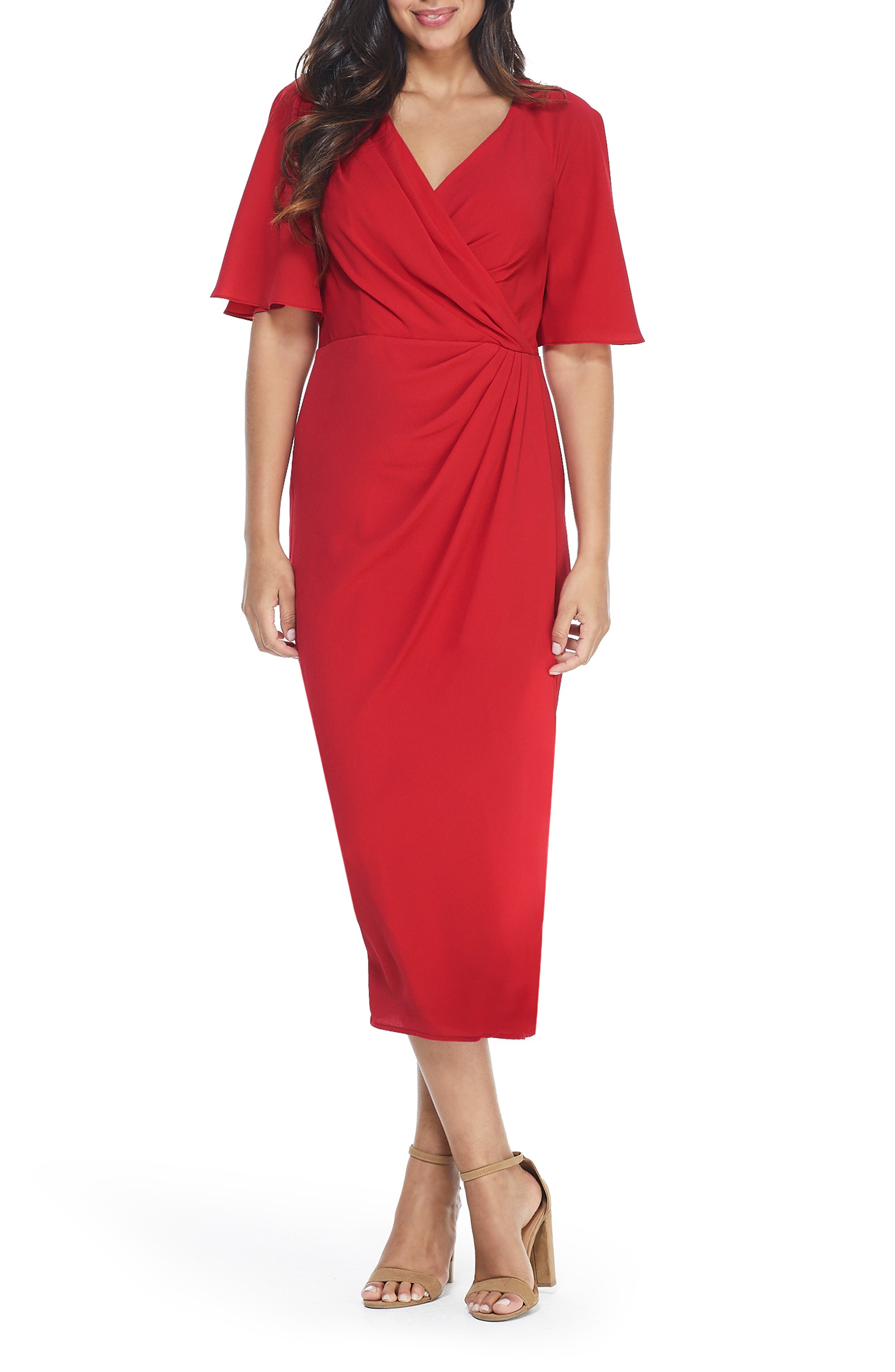 Midi Red evening Dress